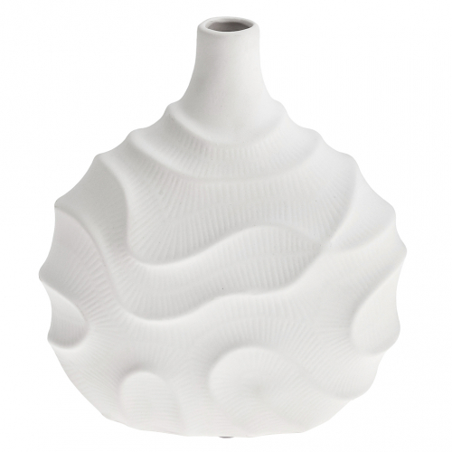 Ваза керамическая "Дюны" 1,35л, 18,8х9см h21,5см, д/горла - 2,3см, матовая, фактурная глазурь, цвет - белый, в коробке Ваза керамическая "Дюны" 1,35л, 18,8х9см h21,5см, д/горла - 2,3см, матовая, фактурная глазурь, цвет - белый, в коробке