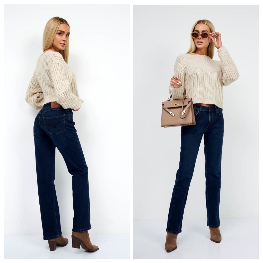 Женские классические утепленные джинсы с посадкой Regular fit (полуоблегающие по бедру), прямые к низу от колена. Высокая талия. Женские классические утепленные джинсы с посадкой Regular fit (полуоблегающие по бедру), прямые к низу от колена. Высокая талия.