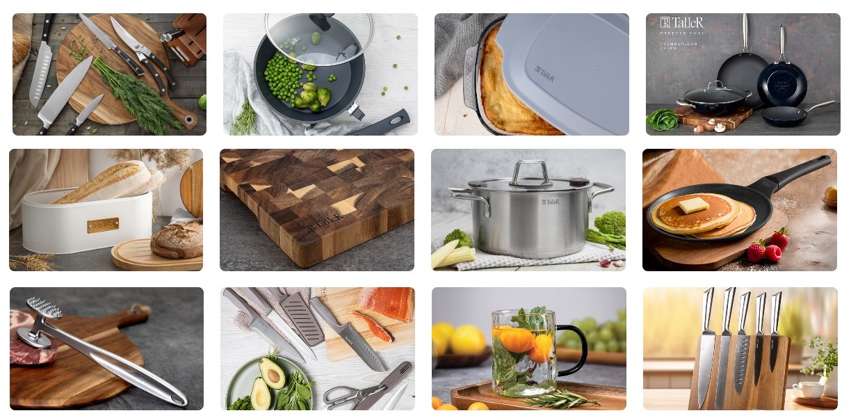 Посуда Ta*ller - кастрюли и сковороды из нержавеющей стали и алюминия, ножи, кухонные принадлежности, термосы. Распродажа -50% на брак упаковки. Выкуп-49. Посуда Ta*ller - кастрюли и сковороды из нержавеющей стали и алюминия, ножи, кухонные принадлежности, термосы. Распродажа -50% на брак упаковки. Выкуп-49.