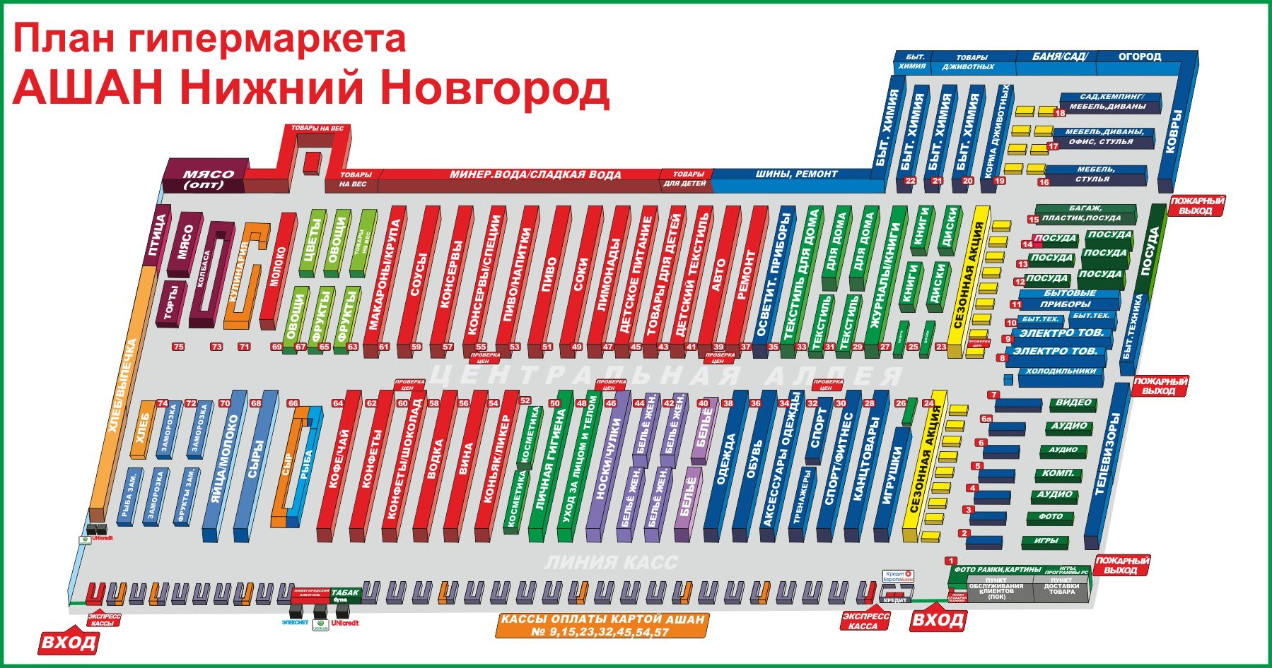 План гипермаркета Ашан Нижний Новгород