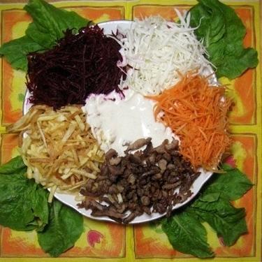Салат из моркови капусты свеклы и говядины Салат из моркови капусты свеклы и говядины