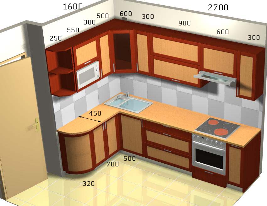 Дизайн Кухни 2.5 Метра