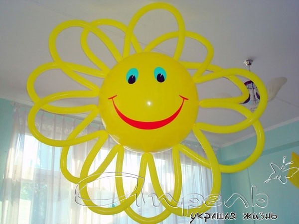 Солнце из шаров мастер класс с пошаговым фото