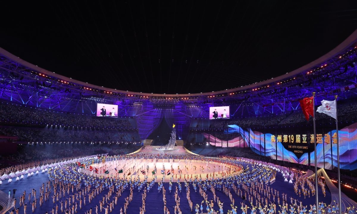 Opening Ceremony blossoms with digital lighting at the Lotus Pavilion Official Opening of the Hangzhou Asian Games
