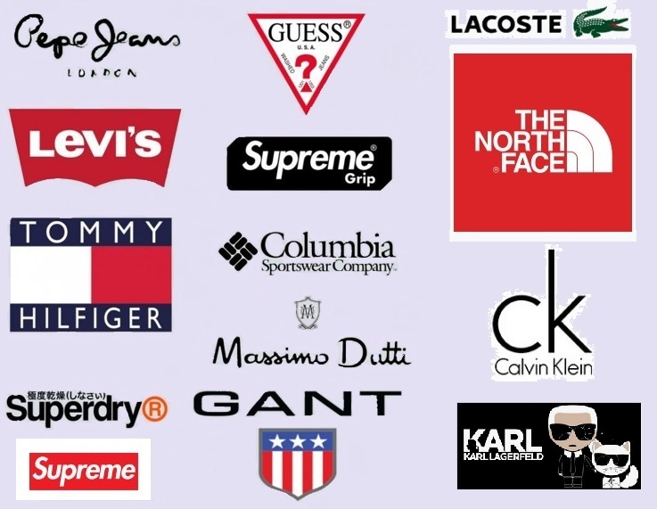      - Levis, Tommy Hilfiger, alvin Klein, Lee, Karl Lagerfeld, North Face, Guess, Super Dry, Pepe Jeans, Mango, Max Mara, Liu Jo, Polo Ralph Lauren, Wrangler, Michael Kors, Alexander Wang, LACOSTE  . 