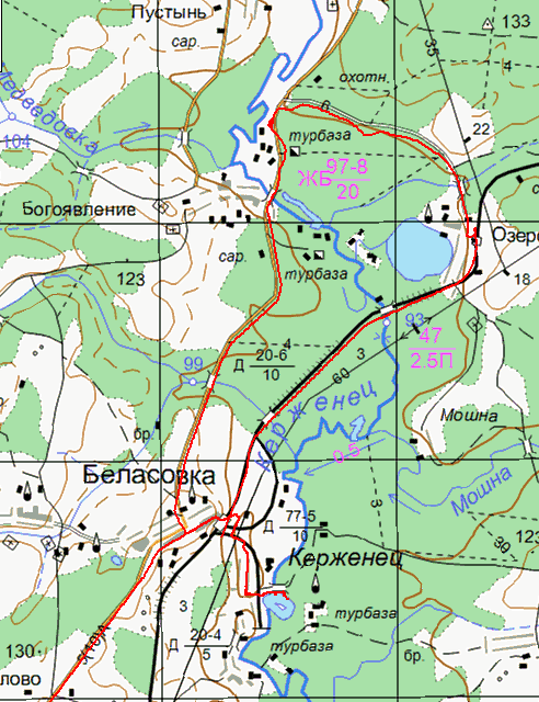 Карта река керженец