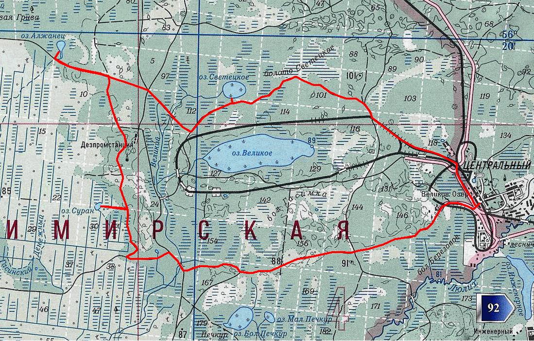 Озеро светлое на карте