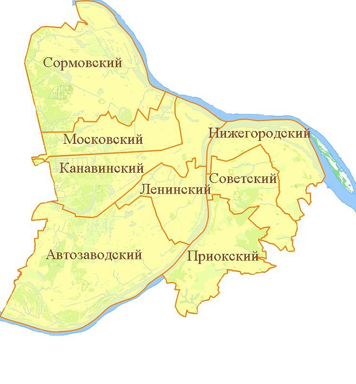 Карта канавинского района нижнего новгорода с улицами и домами