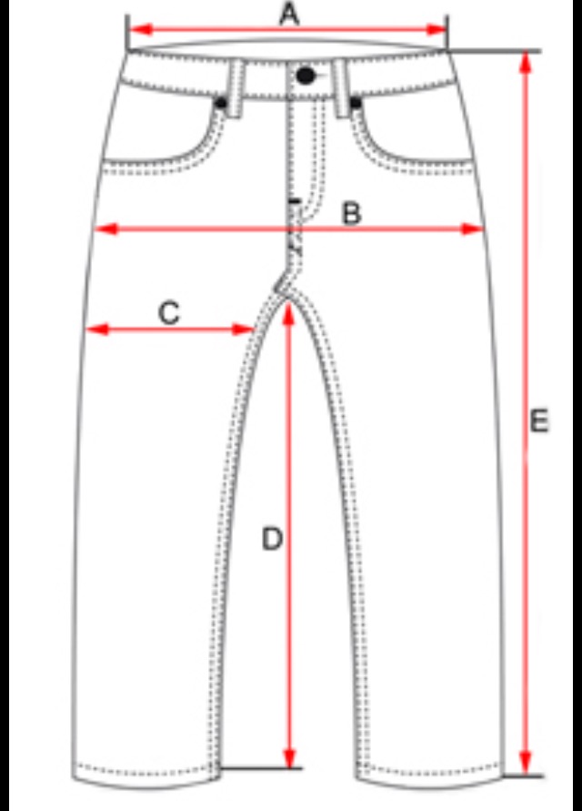 Джинсы замеры схема