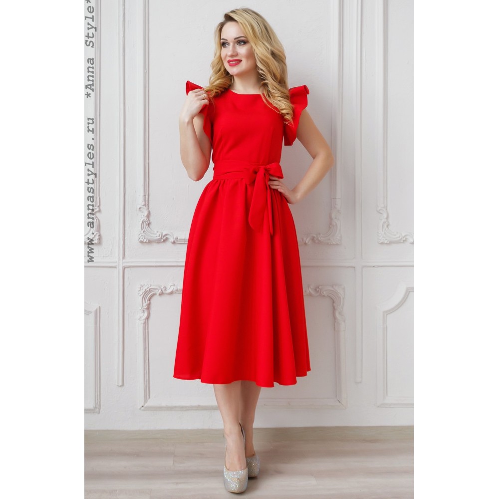 Красное женское платье миди. Красное платье длины миди. Красные платья французской длины