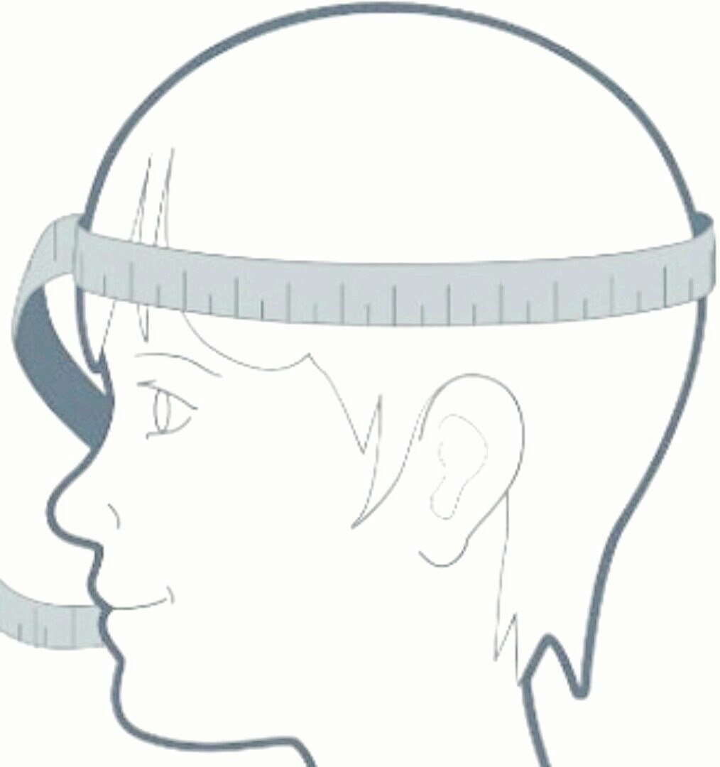 Измерение окружности головы. Измерение размера головы. Замер головы для шлема. Замеры для шапочки. Мерка обхват головы.