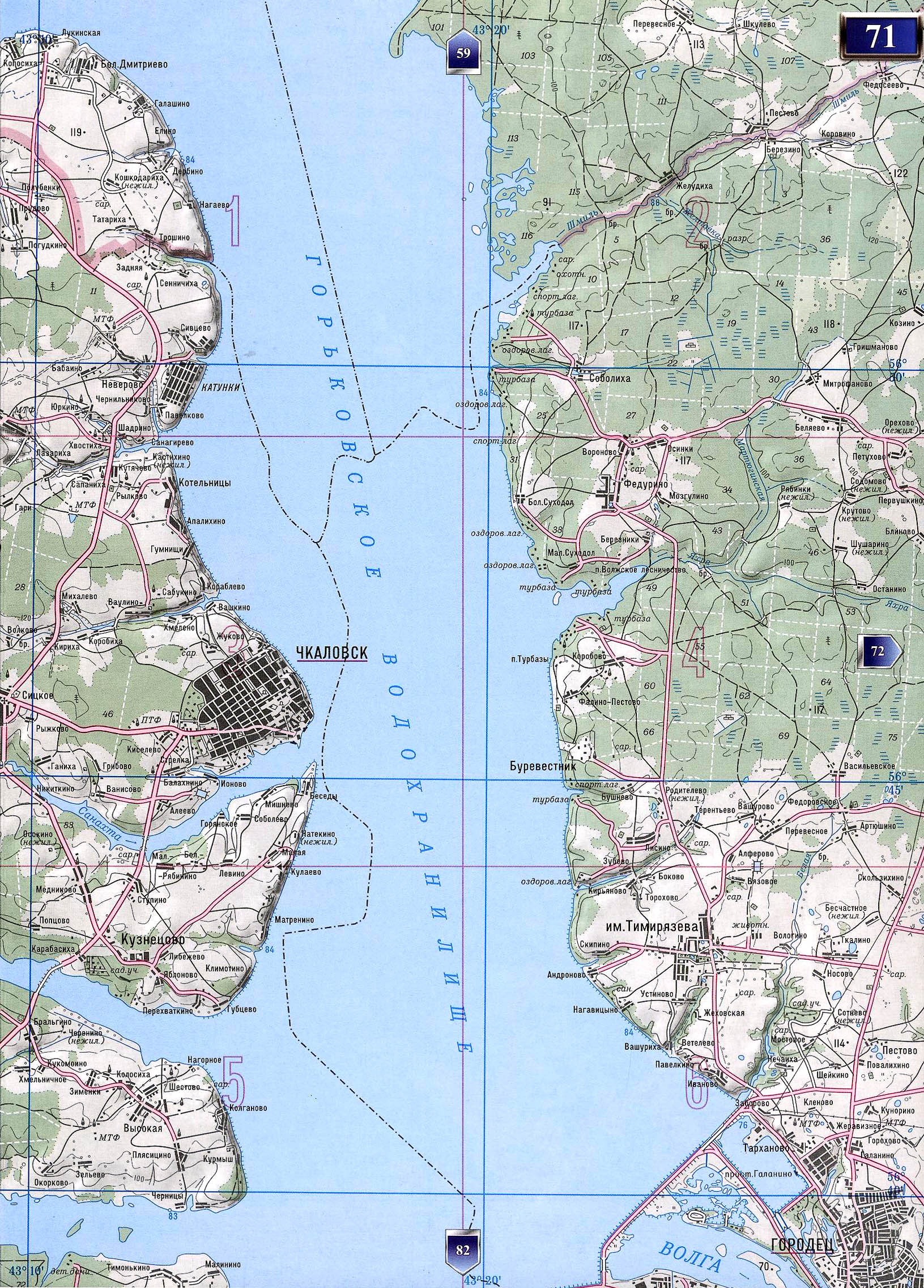 Карта побережья горьковского моря