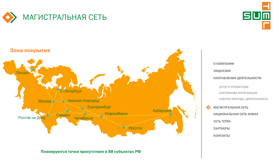 Карта покрытия интернет мотив