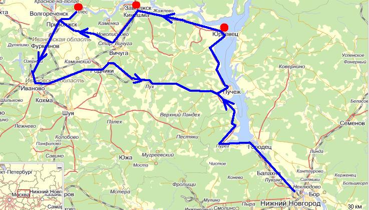Дорога нижний новгород иваново карта