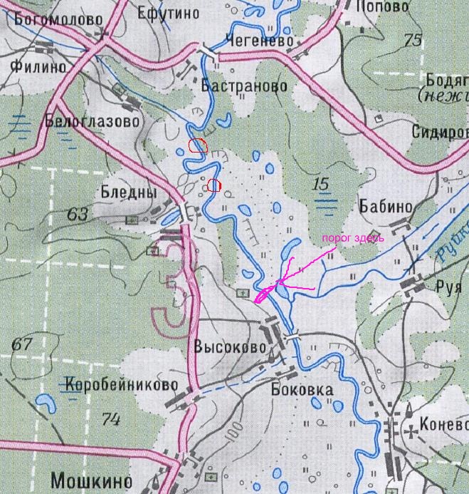 Карта реки узола