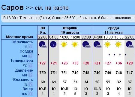 Карта осадков темников
