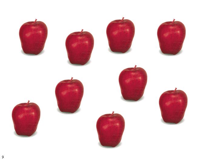 Девять предметов. Яблоки 10 штук. 7 Яблок. Карточки с девятью предметами. 9 Предметов на картинке.