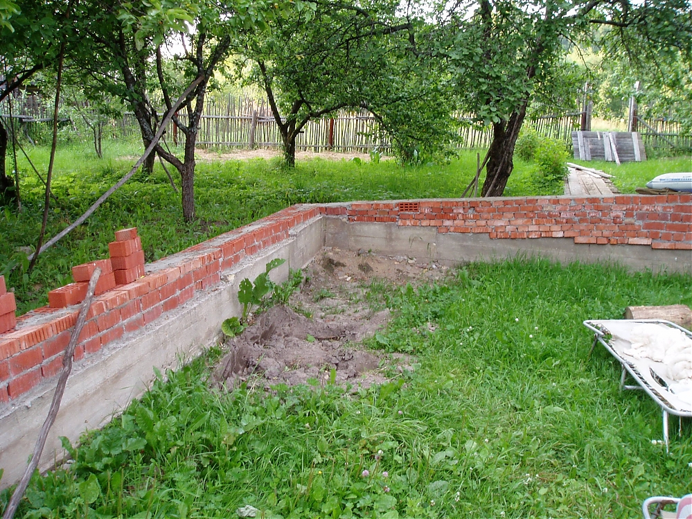 Опалубка из кирпича для фундамента. Выравнивание цоколя фундамента кирпичом. Кладка фундамента. Гидроизоляция цоколя из газобетона. 5 кирпича.