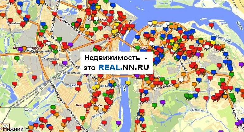 Недвижимость в нижнем новгороде карта
