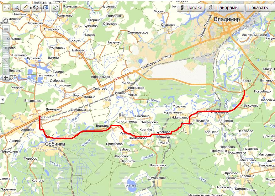 Карта дороги м12