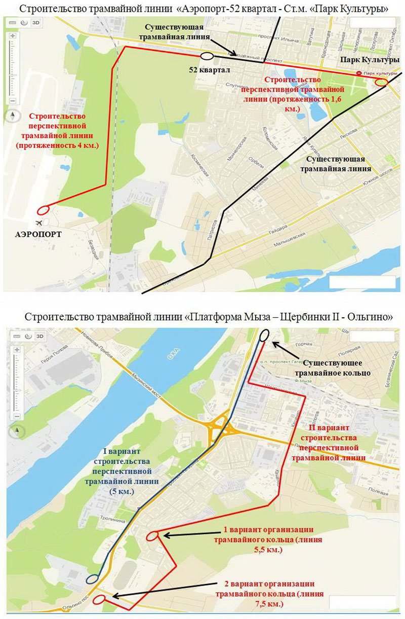 Схема трамвайных маршрутов нижнего новгорода