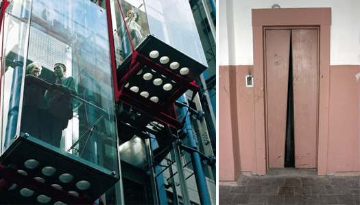 Ужасный лифт. Аварийный лифт. Самый страшный лифт в мире. Решетчатые двери лифта.
