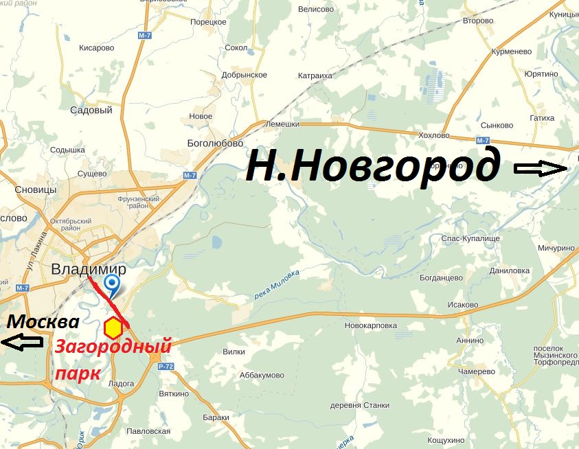 Карта загородного парка во владимире