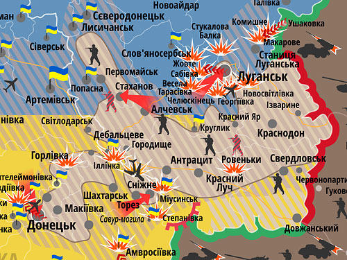 Новоайдар луганская карта