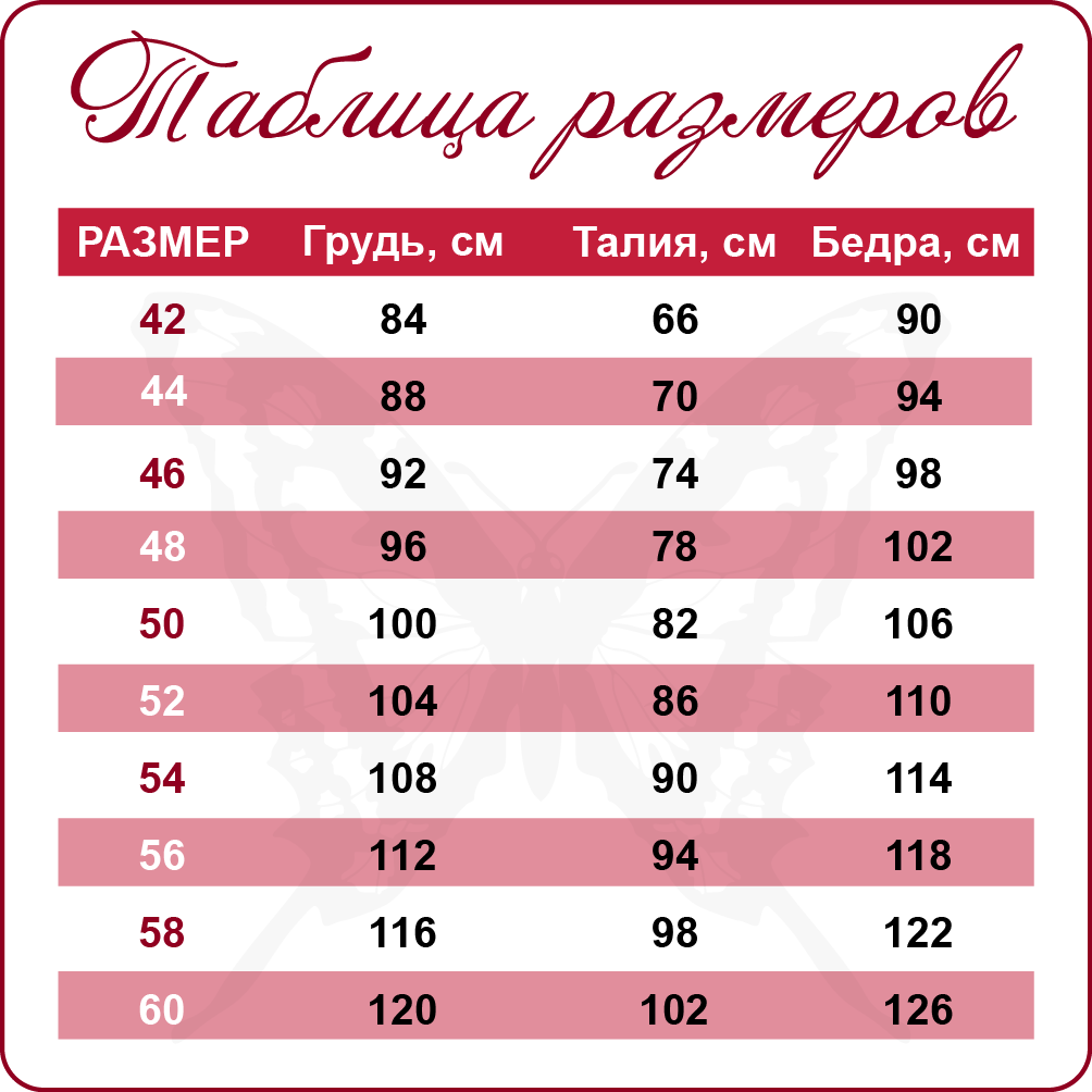 44 размер одежды женский параметры россия