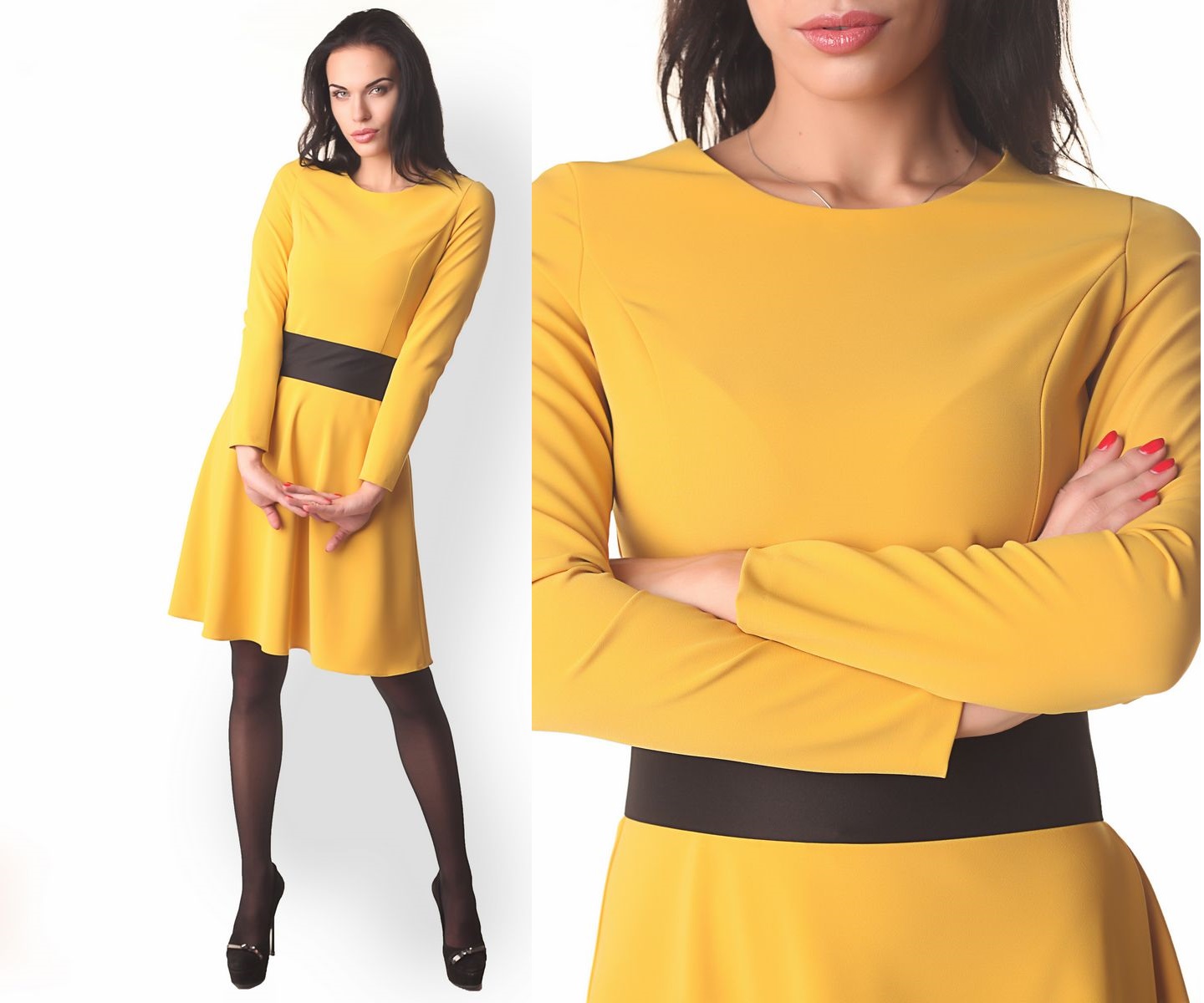 Платье Отрезное По Груди фото 11