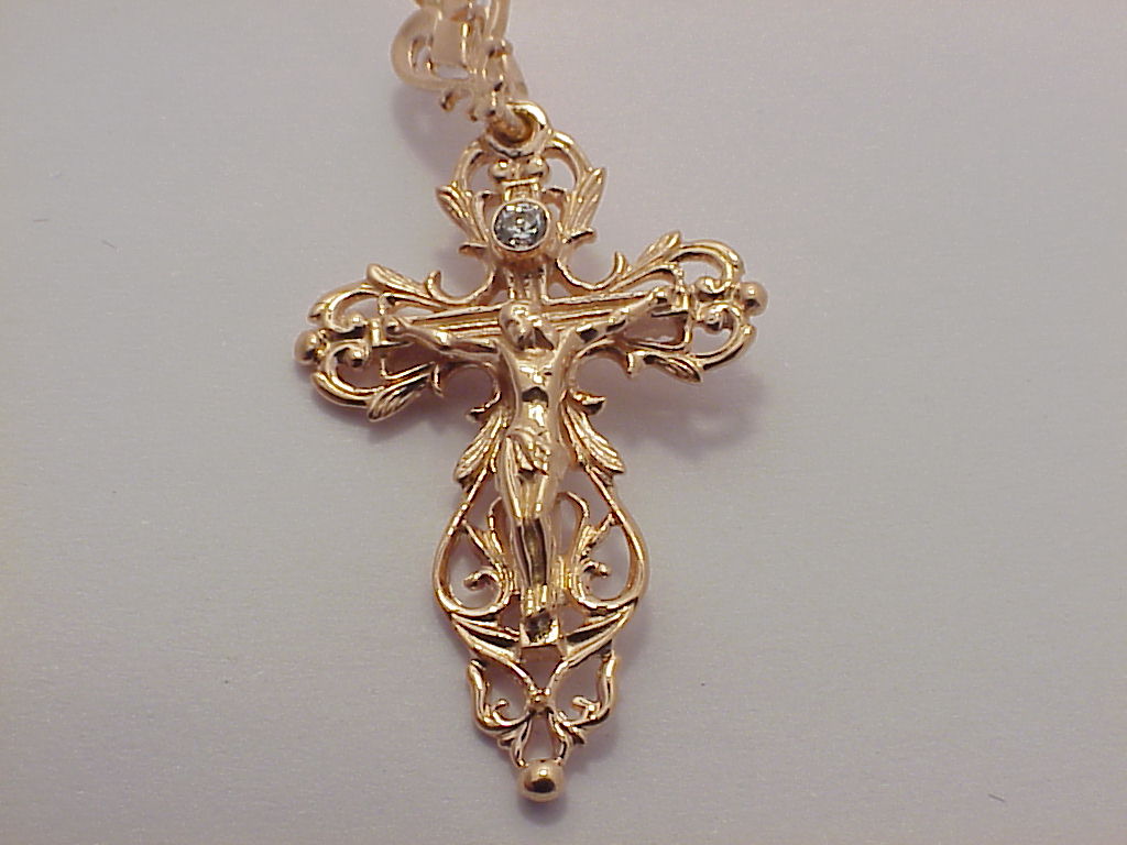 Купить Крестик С Фианитами Золотой Женский