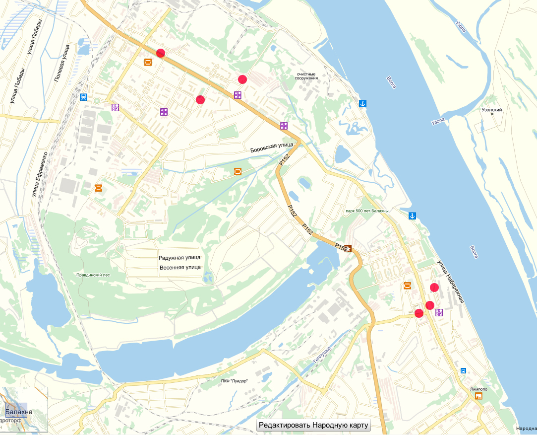 Карта балахны нижегородской области с улицами и домами