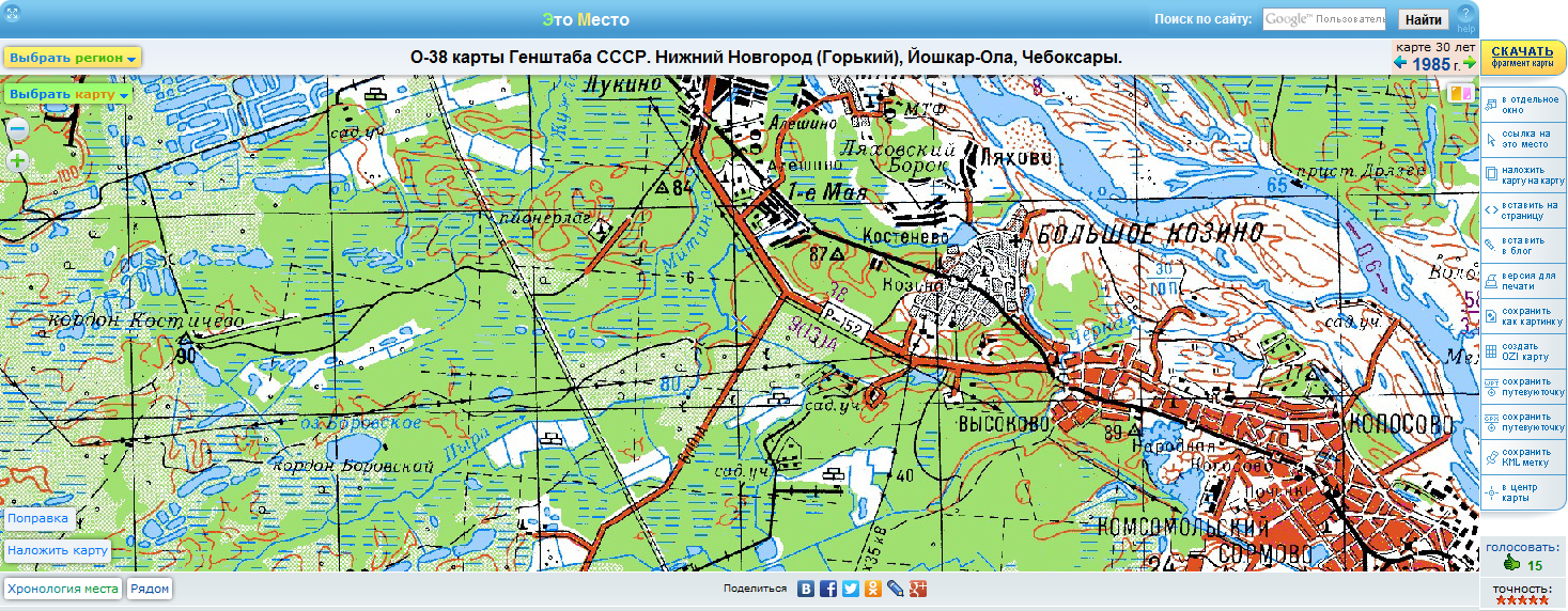 Подробная карта реж