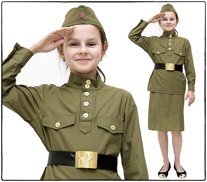 Девочка в гимнастерке рисунок
