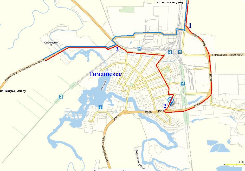 Карта тимашевска с панорамой