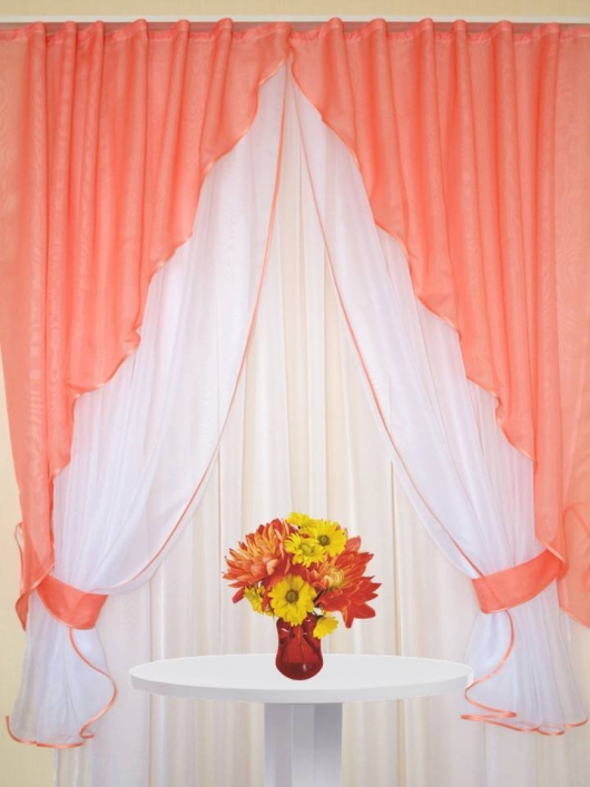 Шторы Для Кухни Из Вуали фото 22