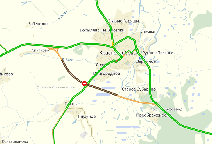 Карта дороги москва краснослободск