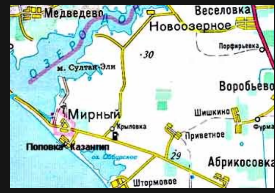 Казантип поповка карта