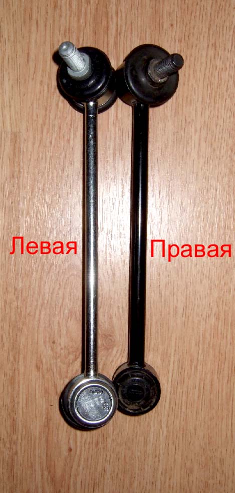 как отличить стойки стабилизатора левую от правой