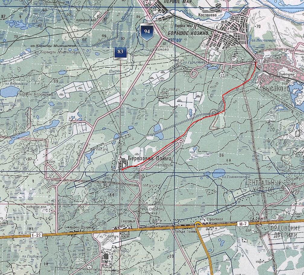 Березовая пойма карта