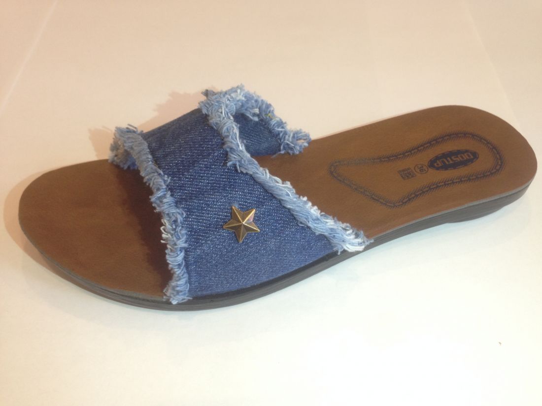 Купить Мужские Шлепанцы Из Джинсовой Ткани