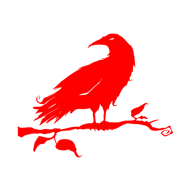 Птица красная ворона. Эмблемы для клана. Красная ворона. Red crow. Ворона на красном фоне.