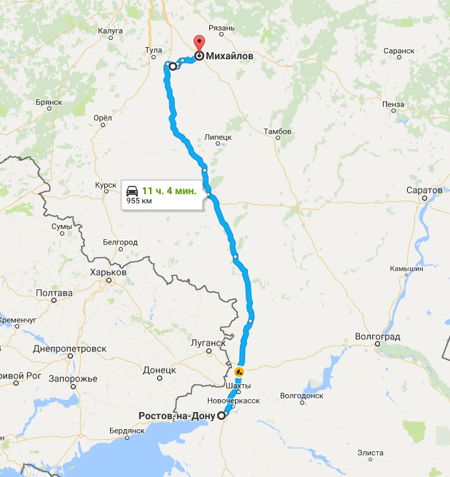 Воронеж донецк карта