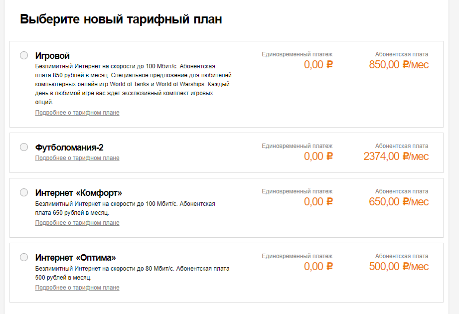 Что такое тарифный план
