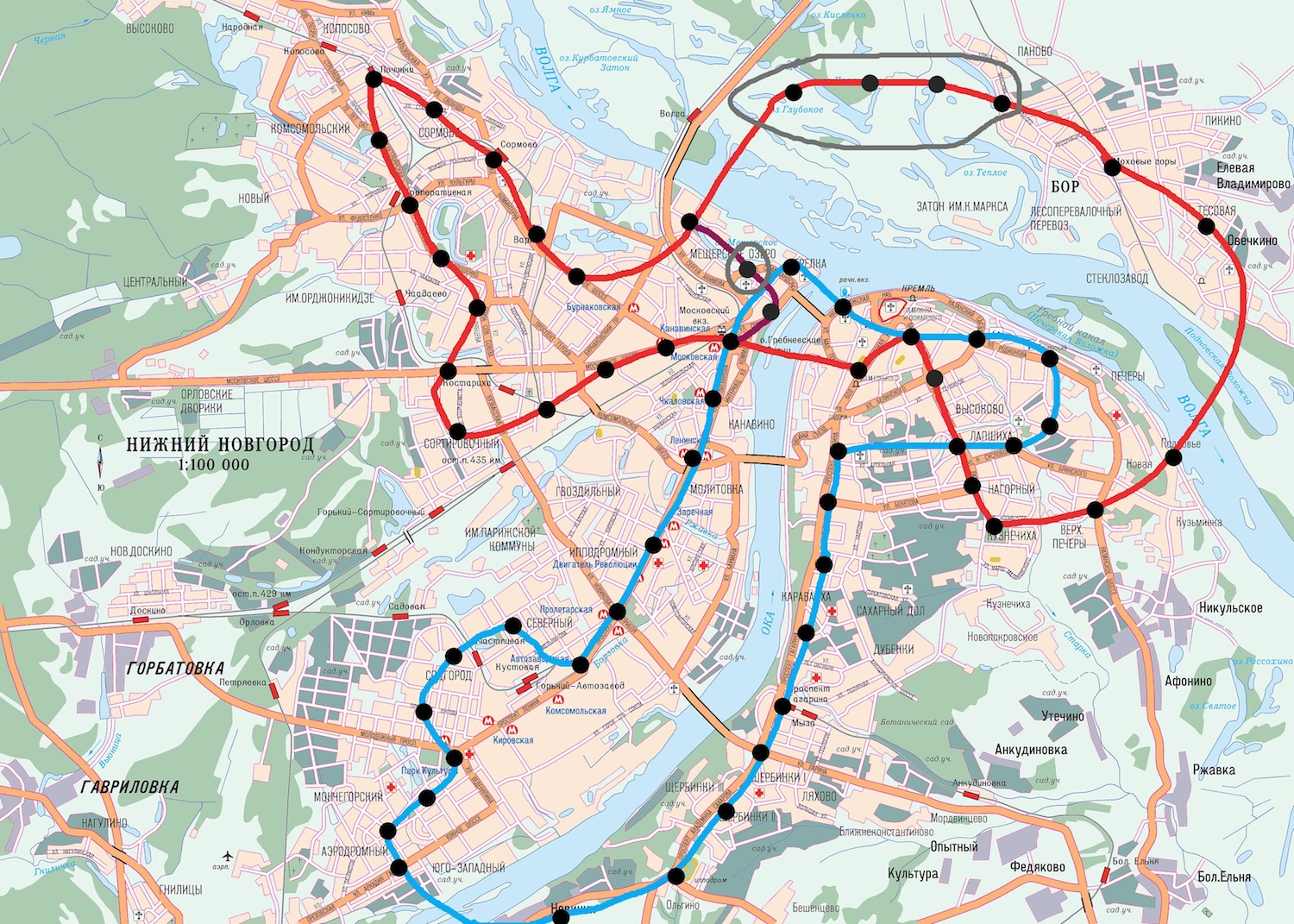Схема горьковского метрополитена план