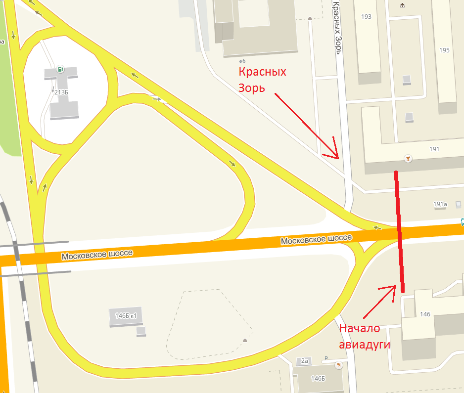 красная заря на карте