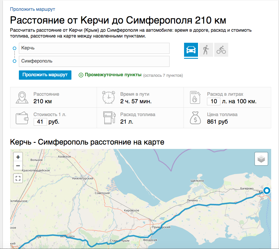 Карта симферополя проложить маршрут