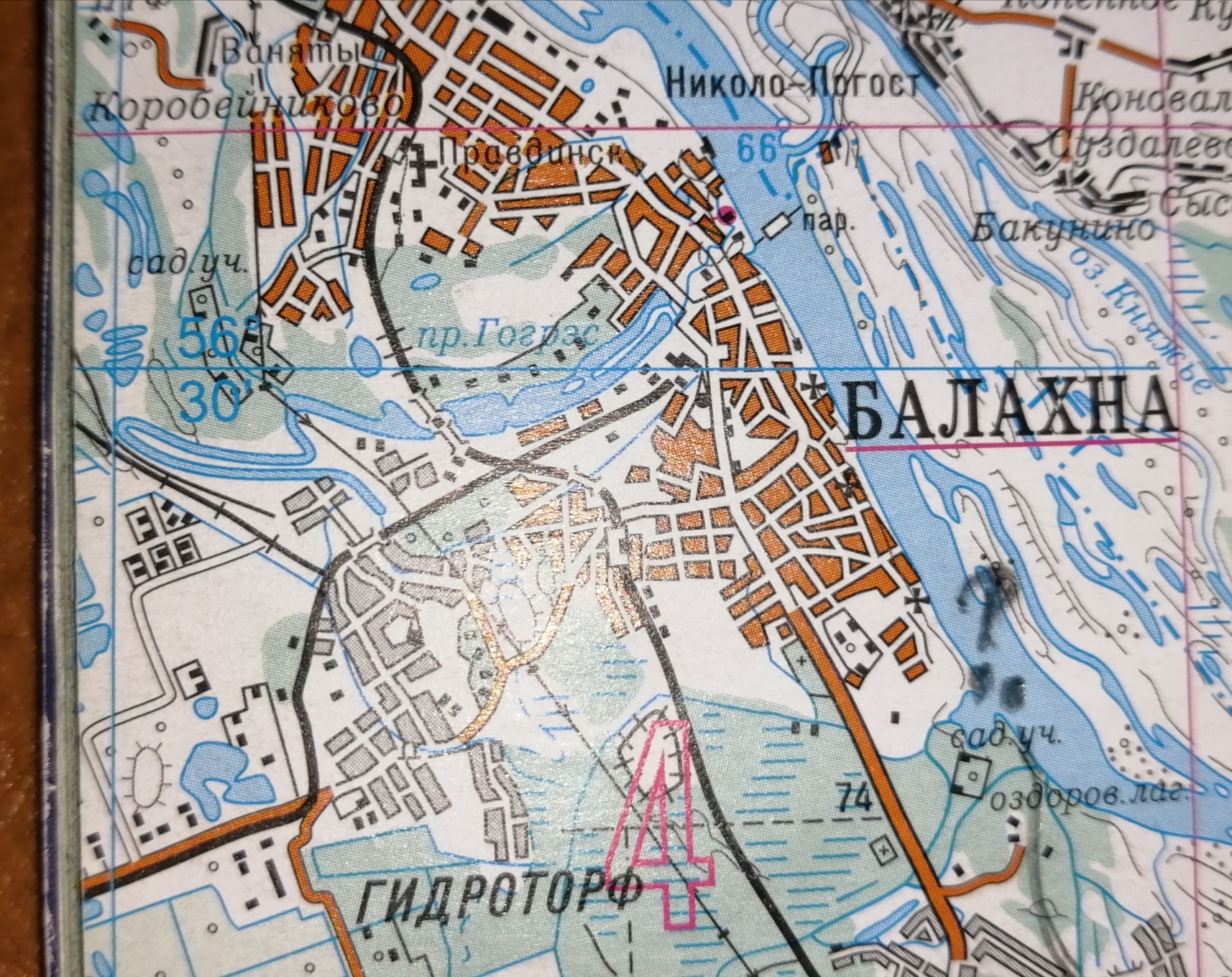 Подробная карта балахны