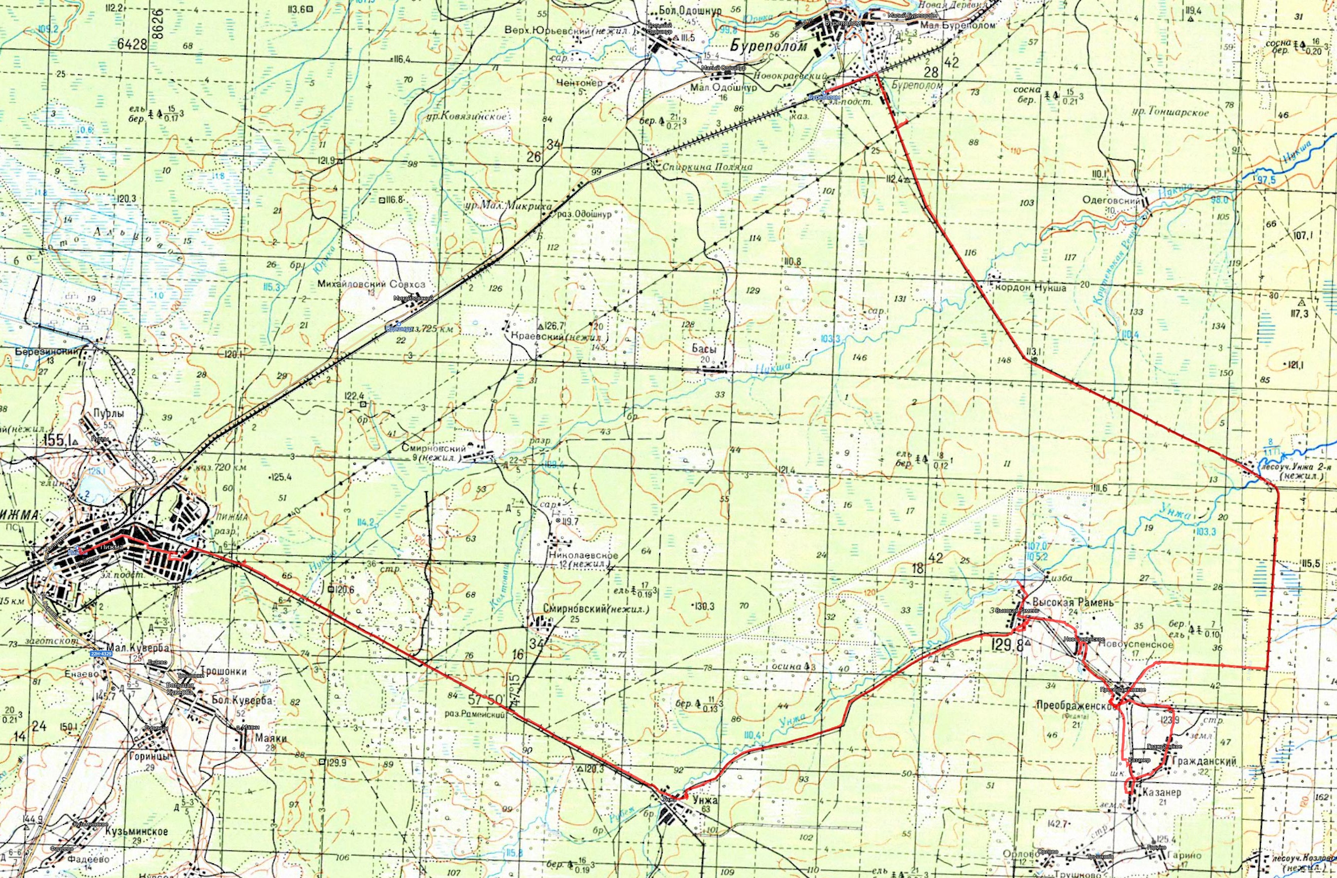 Карта пижма нижегородская область