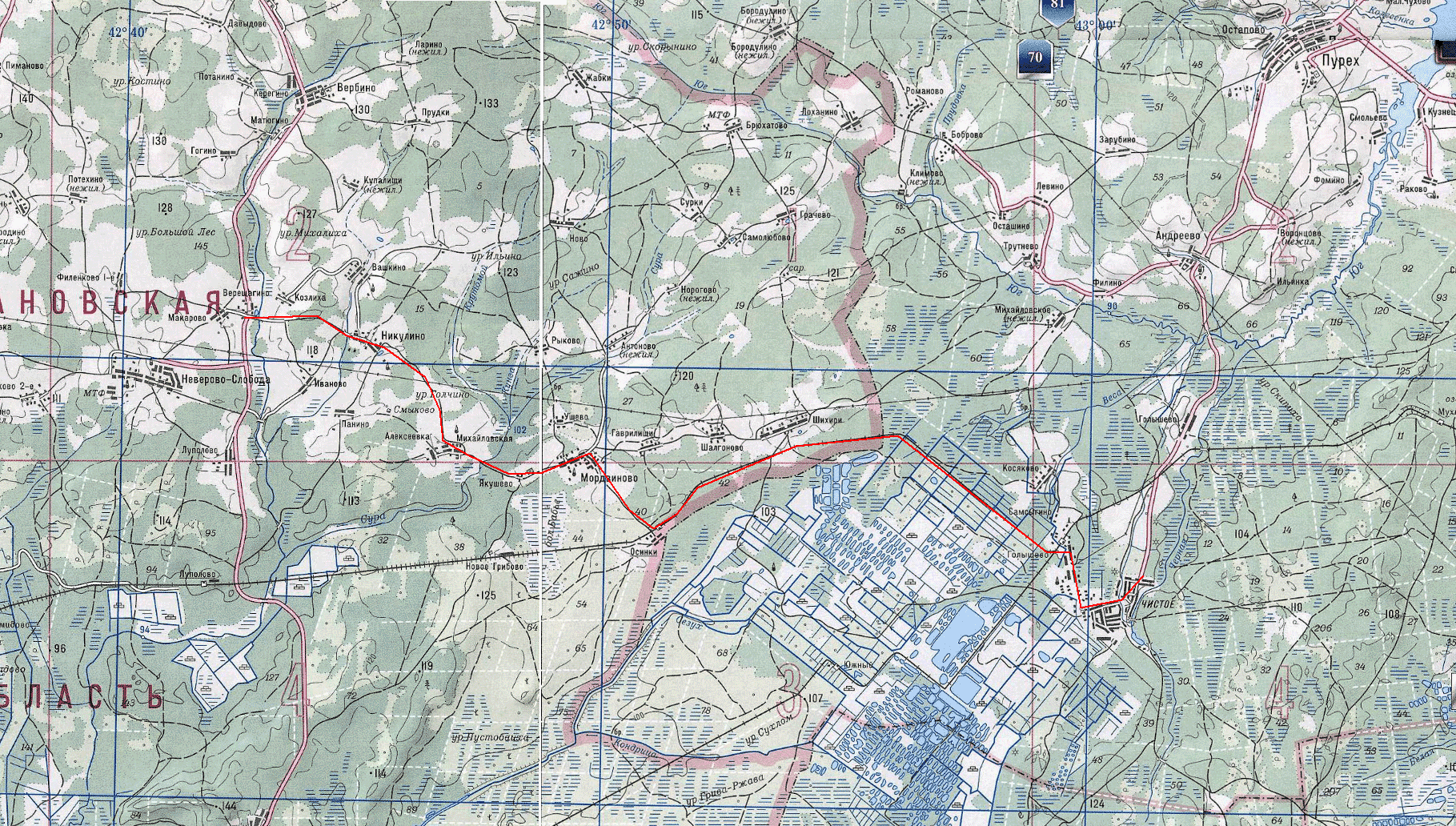 Пурех нижегородская область карта